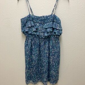 LC Lauren Conrad Blue and Green Floral Dress